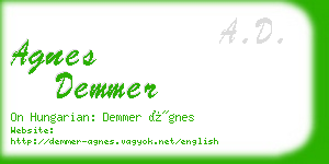 agnes demmer business card